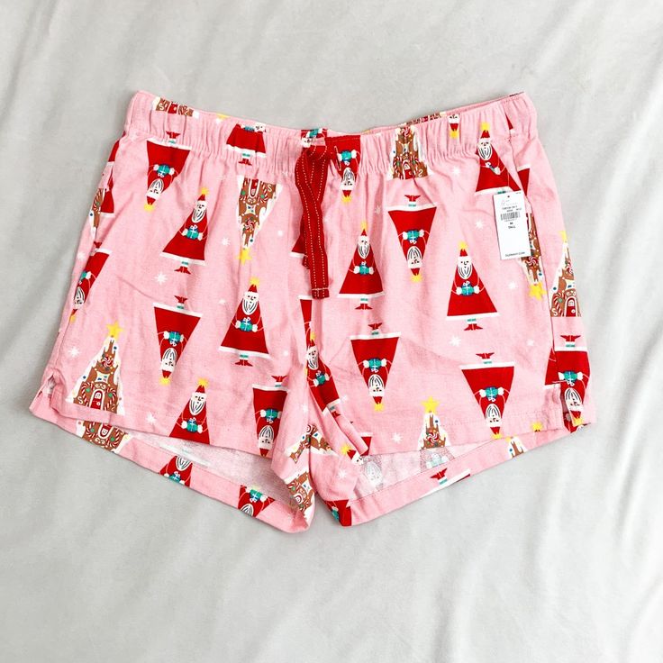 Old Navy Pink Gingerbread And Santa Christmas Pajama Flannel Shorts Brand New With Tags Size Medium Tall December Christmas Dcor Home Decor Holidays Gift Present Christmas Shorts, Pink Cotton Sleepwear For Holiday, Cute Pink Pajama Shorts, Christmas Shorts Pajamas, Christmas Pants Pjs Shorts, Old Navy Christmas Pajamas, Pink Cotton Christmas Sleepwear, Nursing Pajama Set, Old Navy Pajamas