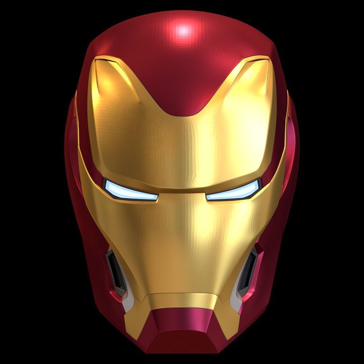 an iron man helmet with glowing eyes