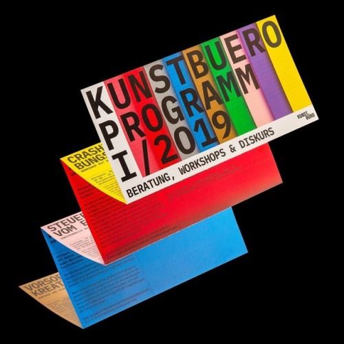 an advertisement for the kunstubuero program, designed by graphic design studio