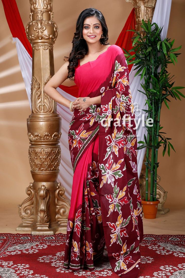 Unveil the charm of traditional techniques with our Handcrafted Batik Cotton Saree. Each detail on this saree is a testament to the dedication of skilled artisans who have carefully imprinted the batik patterns onto luxurious cotton fabric. The result is a wearable piece of art that reflects the rich cultural heritage while maintaining a modern appeal. Saree Length : 5.5 meters Blouse Piece Length : 0.8 meters Design : Handcrafted Batik Fabric : Pure Cotton Washing : Dry Clean Get this exclusive authentic handcrafted saree online at Craftyle - The best online store for pure silk saree, tussar silk saree and cotton saree. Multicolor Cotton Batik Print Traditional Wear, Multicolor Cotton Traditional Wear With Batik Print, Festive Cotton Traditional Wear With Batik Print, Bohemian Batik Print Saree With Traditional Drape, Traditional Batik Print Wear For Festivals, Bohemian Batik Print Traditional Saree, Traditional Batik Print Saree For Diwali, Bohemian Batik Print Saree For Diwali, Diwali Batik Print Saree In Traditional Drape