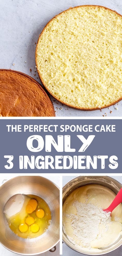 the perfect sponge cake is only 3 ingredients and it's so easy to make