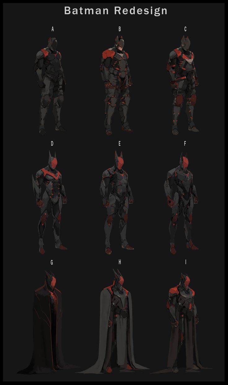 the concept art for batman reddesign