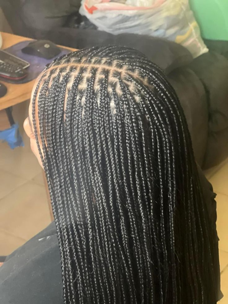 Micro Knotless, Knotless Plaits, Healthy Black Hair, Small Knotless, Natural Braided Hairstyles, Small Box Braids, Natural Hair Bun Styles, Single Braids, Quick Natural Hair Styles