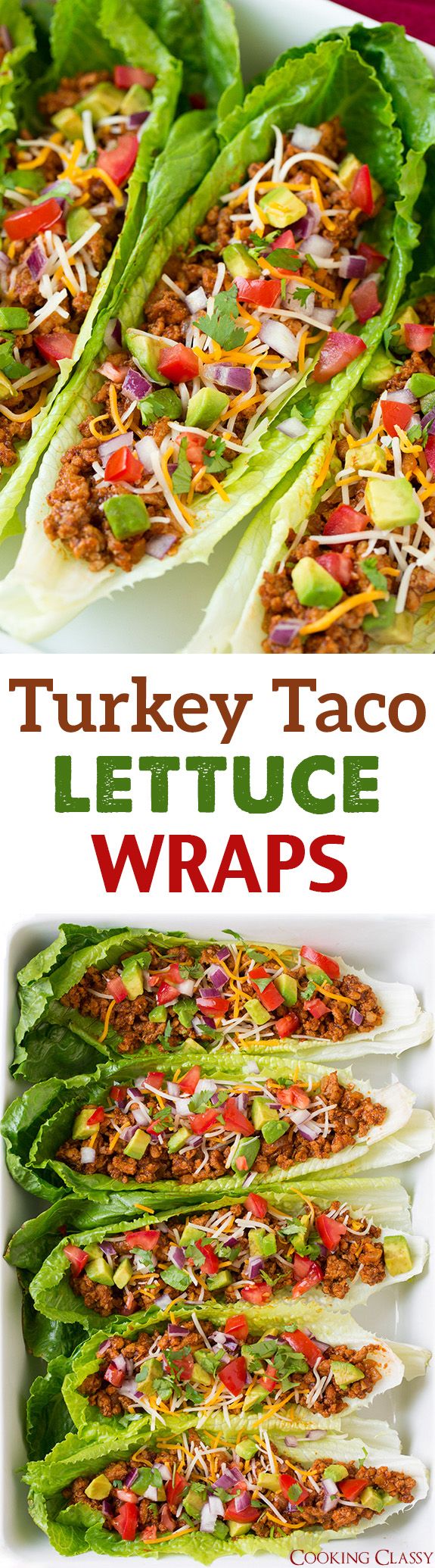 the turkey taco lettuce wraps are ready to be eaten