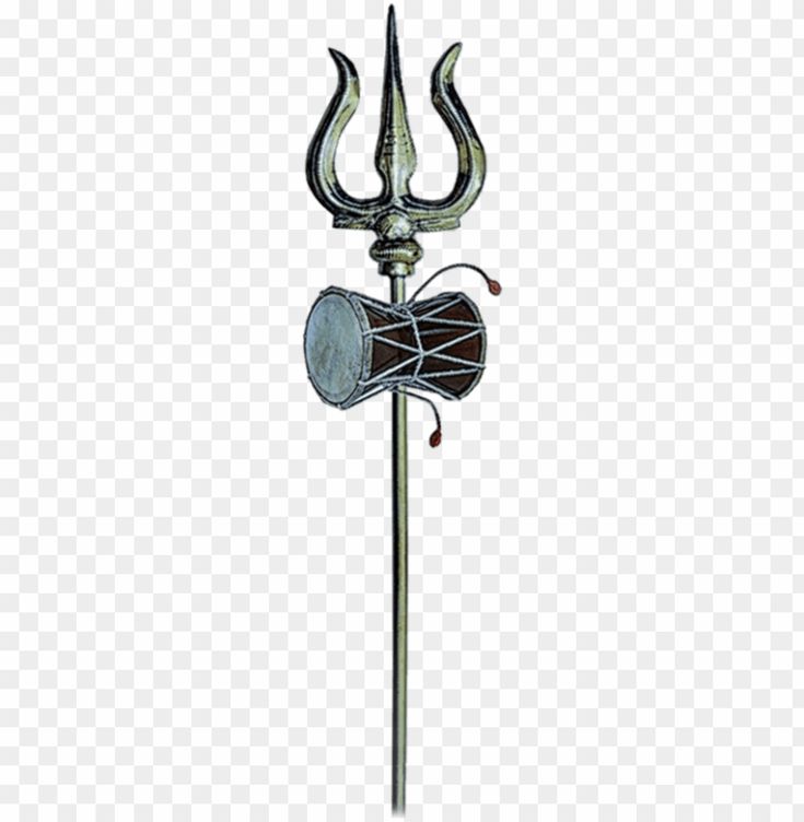 a metal pole with a devil's head and horns on it, against a white background