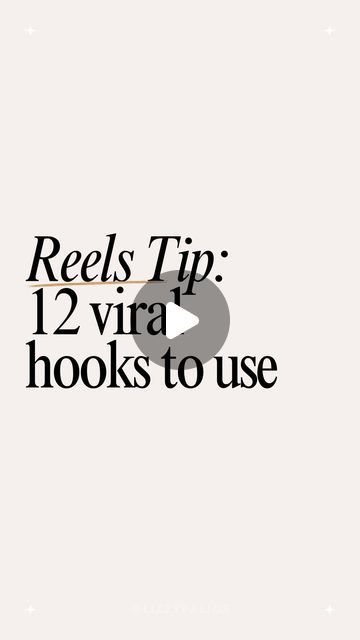 the words reels tip 12 vra hooks to use on a white and black background