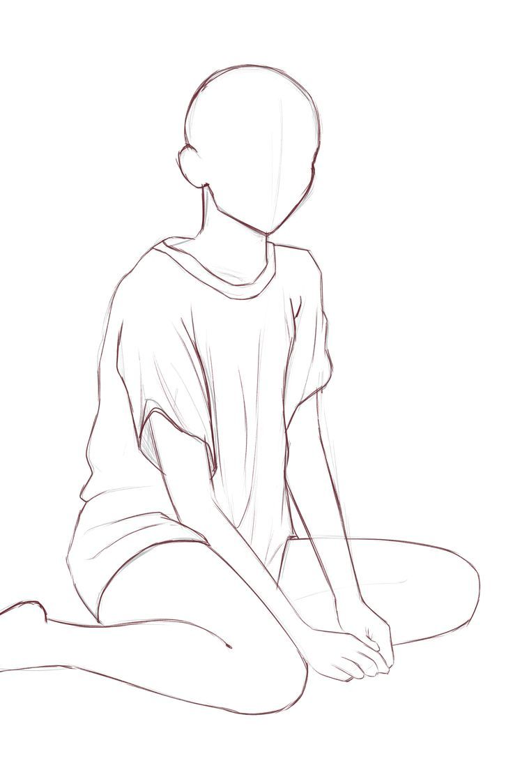 sketch of girl in oversized t-shirt sitting down Sitting Pose, 캐릭터 드로잉, Character Sketches, Easy Drawings Sketches, Figure Drawing Reference, Art Poses, Book Art Drawings, Art Tutorials Drawing, Anime Poses Reference