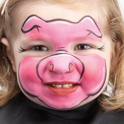 Piggy face paint Pig Face Paint, Obličejové Masky, Animal Face Paintings, Face Painting Ideas, Pig Face, Face Painting Easy, Kids Face Paint, Pintura Facial, Cool Face