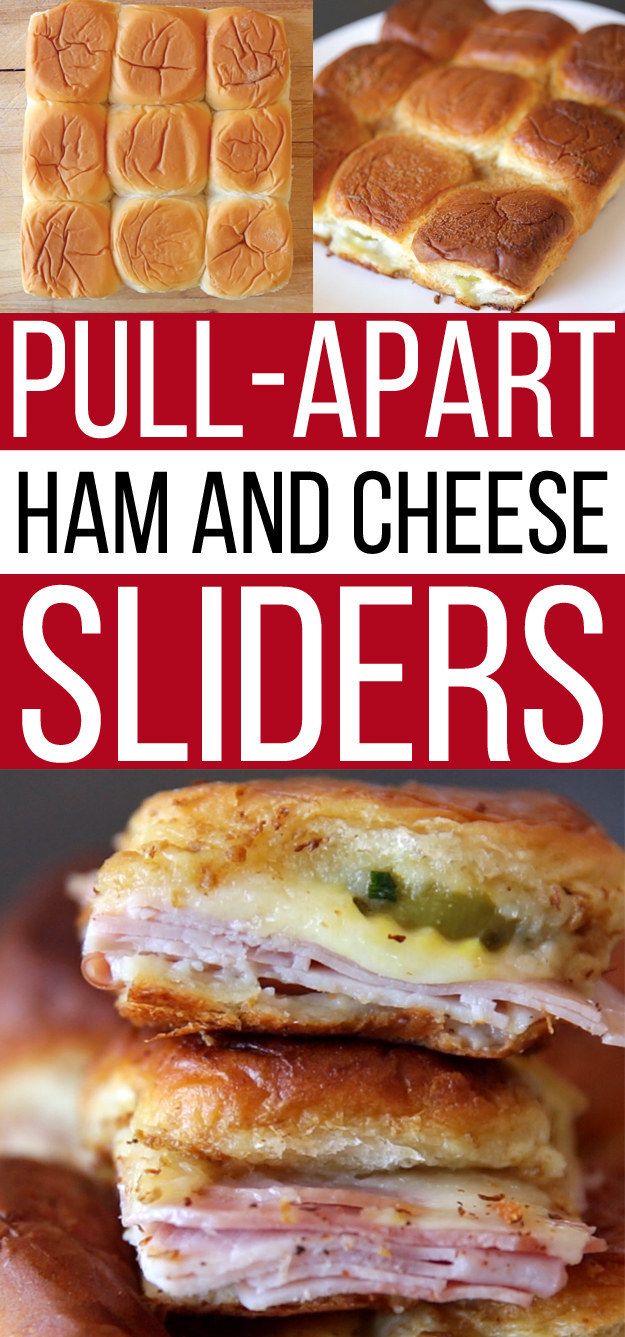 pull apart ham and cheese sliders are the perfect appetizer for any party