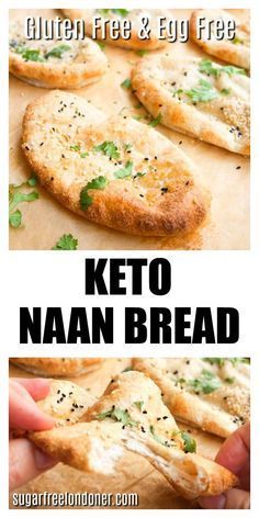 the keto naan bread has been cut into pieces