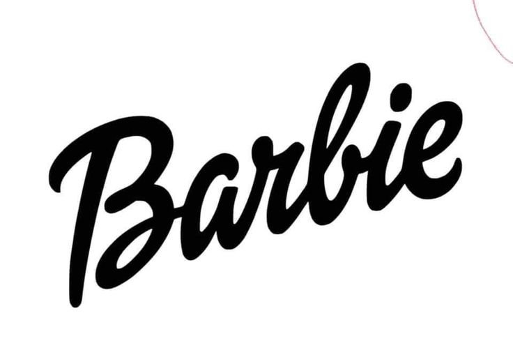 the word barbie written in black ink