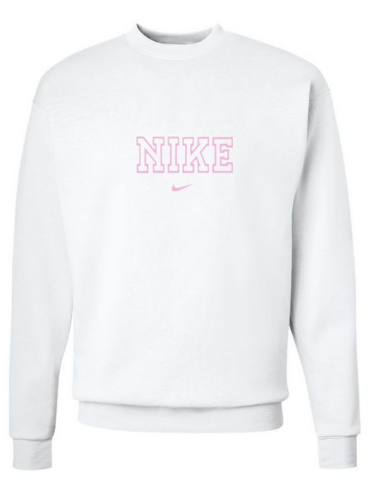 Pink Nike Crewneck, Pink Sweat, Cute Nike Outfits, Nike Crewneck, Preppy Summer Outfits, Preppy Summer, Custom Hoodies, Baddie Outfits Casual, Nike Outfits