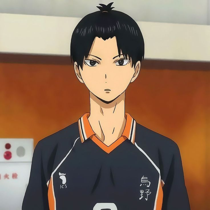 an anime character with short black hair and blue eyes in a uniform looking at the camera