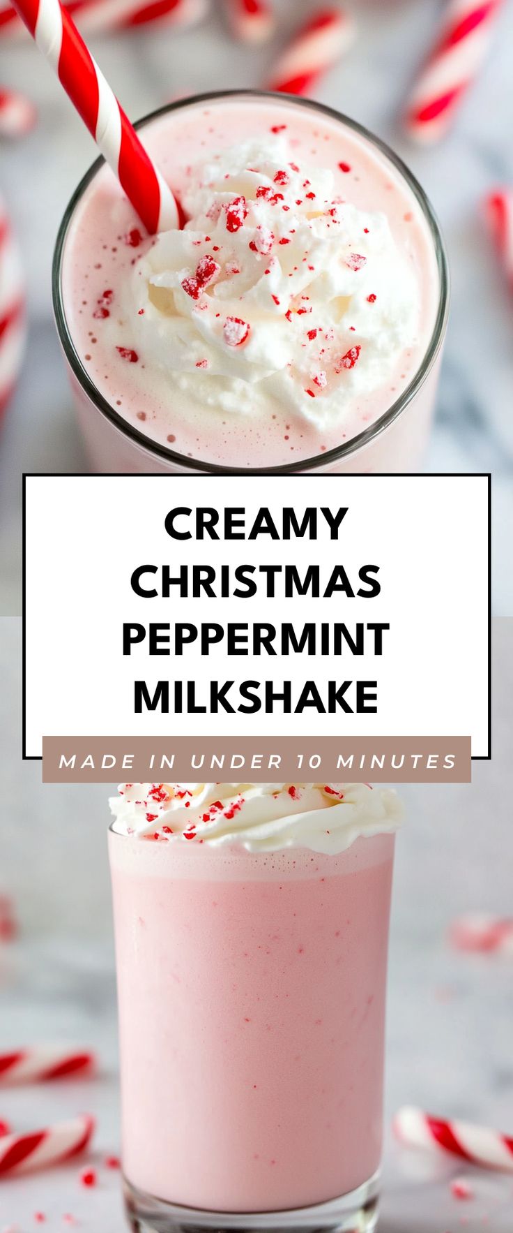 Image for Creamy Christmas Peppermint Milkshake Christmas Shakes, Peppermint Shake Recipe, Christmas Milkshakes, Peppermint Drink, Mocha Milkshake, Peppermint Shake, Christmas Drinks Nonalcoholic, Peppermint Milkshake, Milkshake Recipe Easy