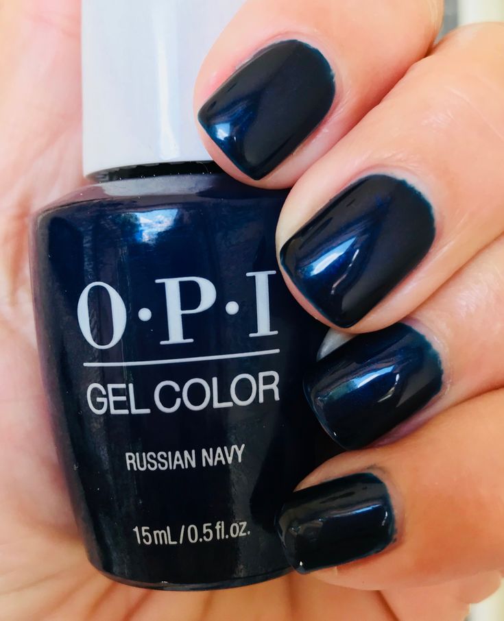 Opi Russian Navy Nails, Navy Blue Nails Opi Gel, Opi Russian Navy Gel, Trendy Nails Opi, Opi Dark Blue Nail Polish, Opi Navy Blue Polish Gel, Opi Navy Blue Polish, Russian Navy Nails, Navy Manicure