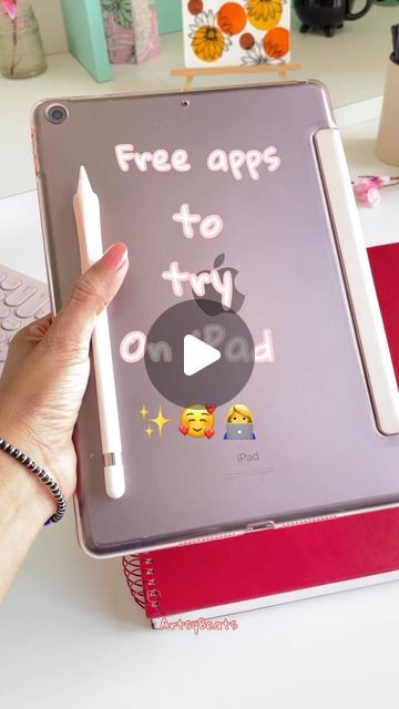 a person holding an ipad with the words free apps to try on it