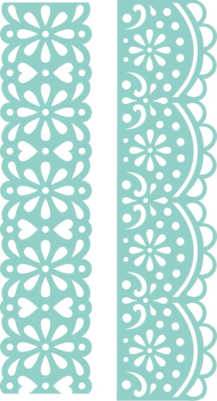 two pieces of paper cut out to look like lace