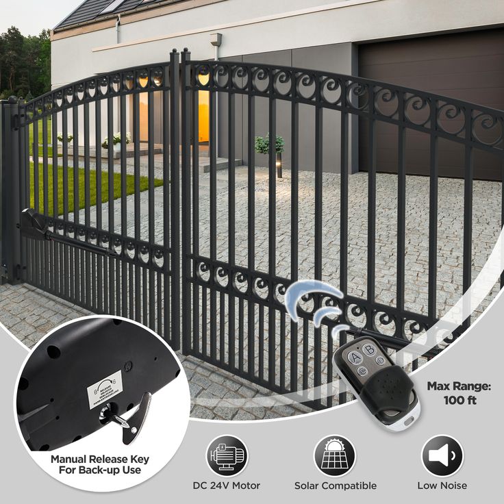 an image of a driveway gate with remote control