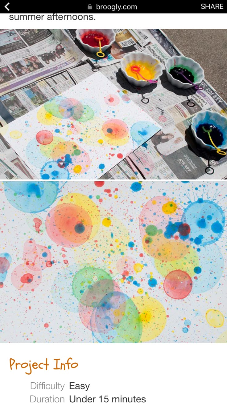 two pictures with different colors on them and one has watercolor paint in it, while the