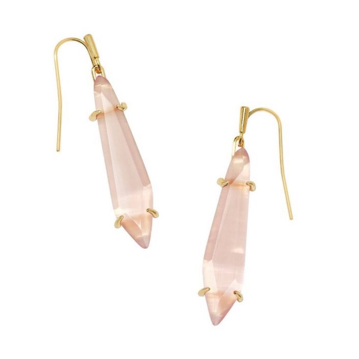 Kendra Scott X Target Alice Drop Earrings - Rose Quartz Nwt Jewelry Kendra Scott, French Wire, Kendra Scott Jewelry, Rose Earrings, Kendra Scott, Frame Design, Fashion Earrings, Rose Quartz, The Face