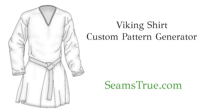 a drawing of a white robe with the words viking shirt custom pattern generator