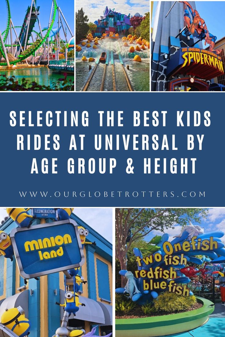 collage of images from universal theme park in orlando showing kids rides Orlando Theme Parks Travel Tips, Universal Studios Rides, Florida Family Vacation, Universal Parks, Orlando Theme Parks, Orlando Travel, Universal Studios Florida, Disney Orlando, Universal Studios Orlando