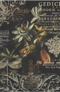 an image of flowers and other things on the cover of a book, with words written in