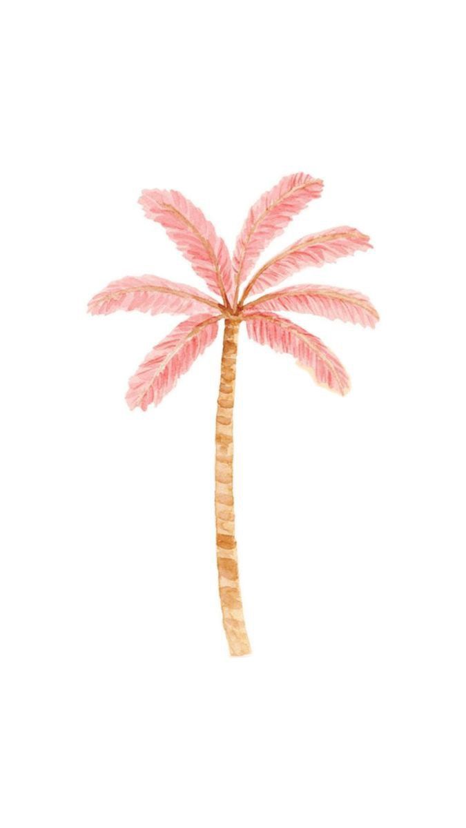 a pink palm tree on a white background