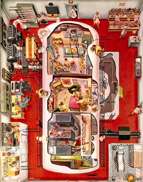 an overhead view of a kitchen and living room