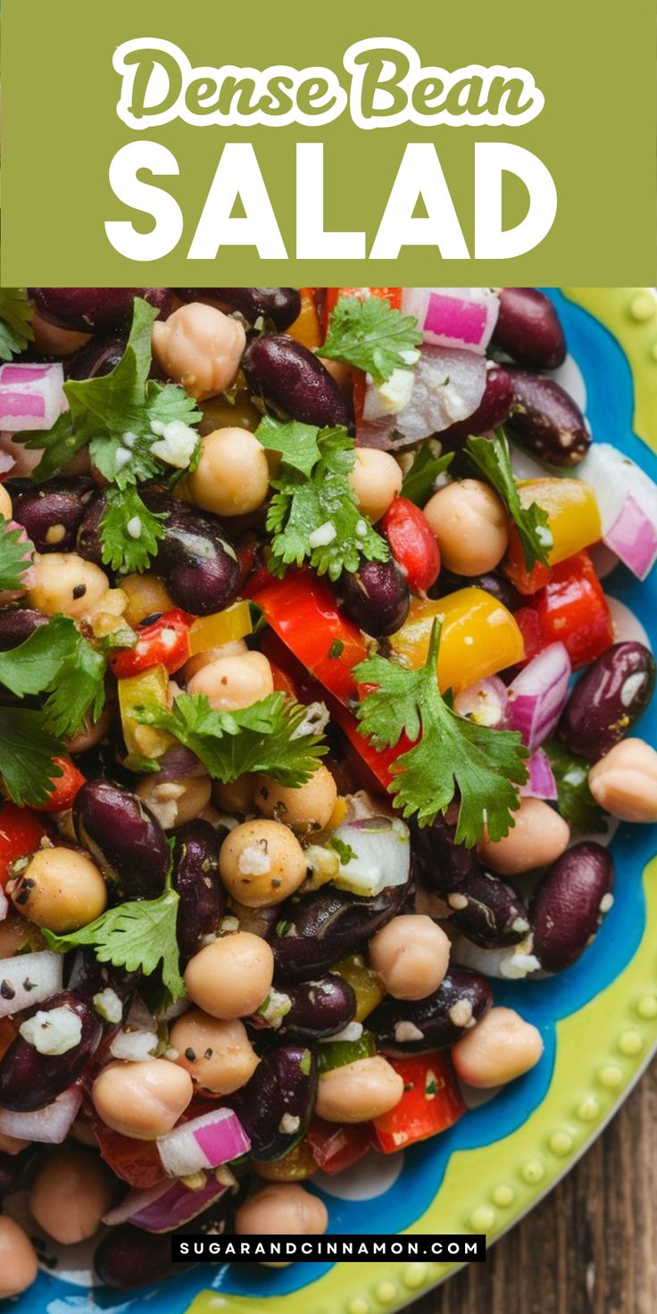 🥒 Looking for a nutritious and flavorful salad? Try our Dense Bean Salad! This recipe is packed with wholesome beans and fresh vegetables, making it a perfect choice for a balanced meal. Save this pin for a tasty, healthy salad that’s easy to whip up! 🍅 Bean Salad With Cilantro, Cheap Easy Protein Meals, 3 Bean Salad Recipe Healthy Clean Eating, Dressing For Bean Salad, Easy Good Salad Recipes, High Protein Bean Salad Recipes, Canned Bean Salad Recipes, 7 Bean Salad, 4 Bean Salad Recipe Healthy