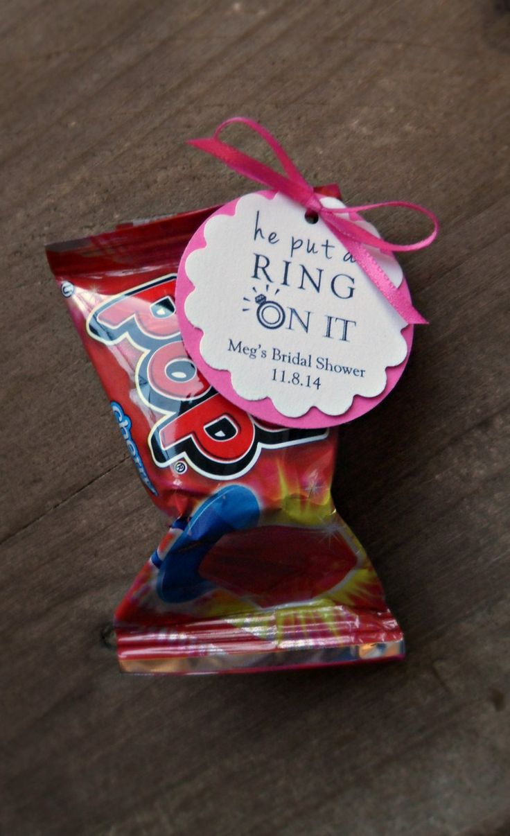 a candy bag with a ring on it