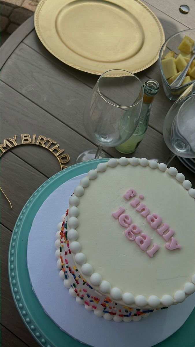 a birthday cake sitting on top of a table