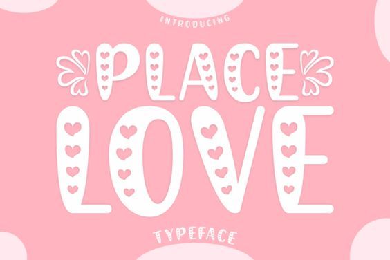 the word peace love is written in white on a pink background with polka dotes