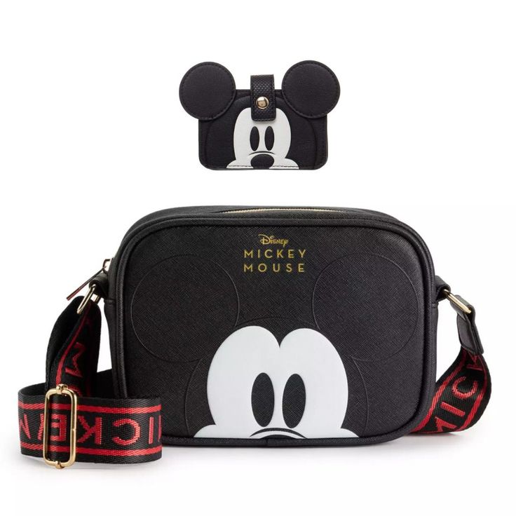 Brand New Show Off Your Favorite Cartoon Character With This Disney's Mickey Mouse Purse And Card Wallet. Great For Everyday Use. Zipper Closure Adjustable Shoulder Strap Strap Length: 28"-52" Gold-Tone Hardware Has 1 Interior Slip Pocket Measures 5"H X 7"W X 2.25"D Mickey Mouse Loves Money Almost As Much As He Loves Minnie. Let Him Take Care Of Your Valuables With This Mickey Mouse Snap Closure Wallet. The Embossed Design Of Mickey Mouse And His Iconic Ears Make This Wallet A Collectible Piece Disney Purses And Handbags, Disney Bags With Card Slots For Everyday Use, Cool Mickey Mouse, Mickey Mouse Purse, Mickey Mouse Quilt, Disney Bags Backpacks, Disney Purse, Disney Bags, Girly Bags