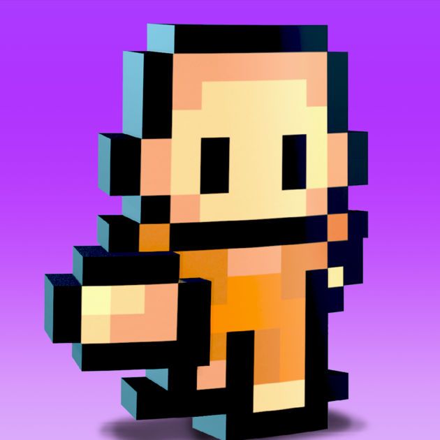 an old - school style pixel art image of a man