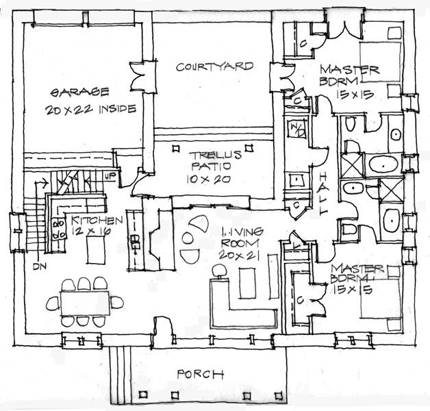 the floor plan for this house is very large and has two living areas on each side