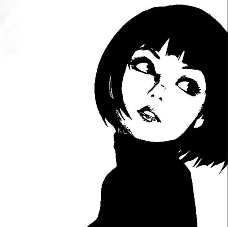 a black and white drawing of a woman with her eyes closed, looking to the side