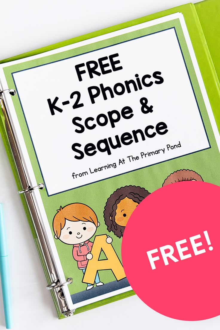 a free k - 2 phonics scope and sequence book for the primary school