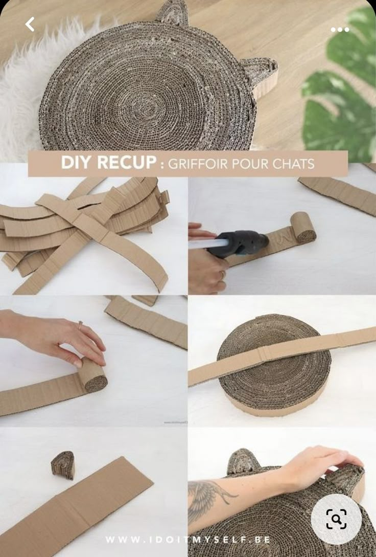 the steps to make a diy wreath out of cardboard