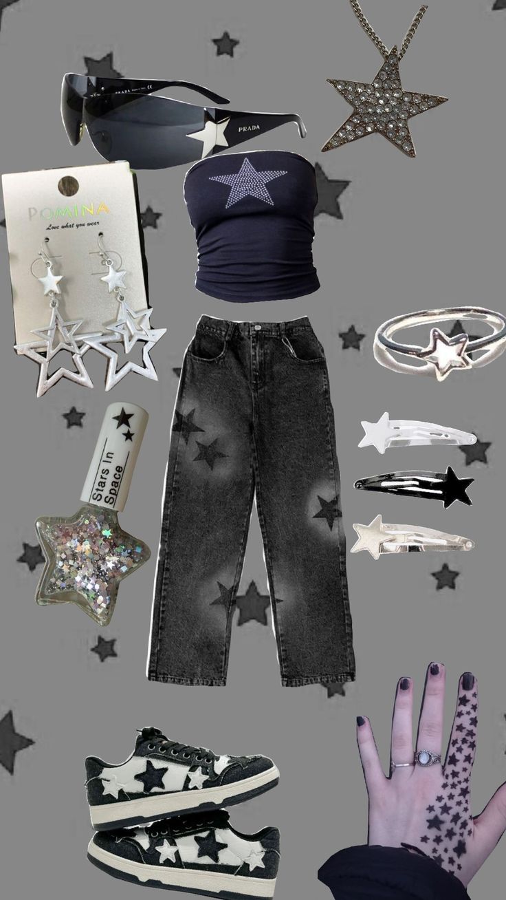 Star girl aesthetic Space Punk Fashion, Y2k Star Outfit, Space Girl Outfit, Galaxy Outfit Ideas, Space Theme Outfit, Space Aesthetic Outfit, Space Themed Outfits, Star Girl Aesthetic Outfits, Star Girl Outfit