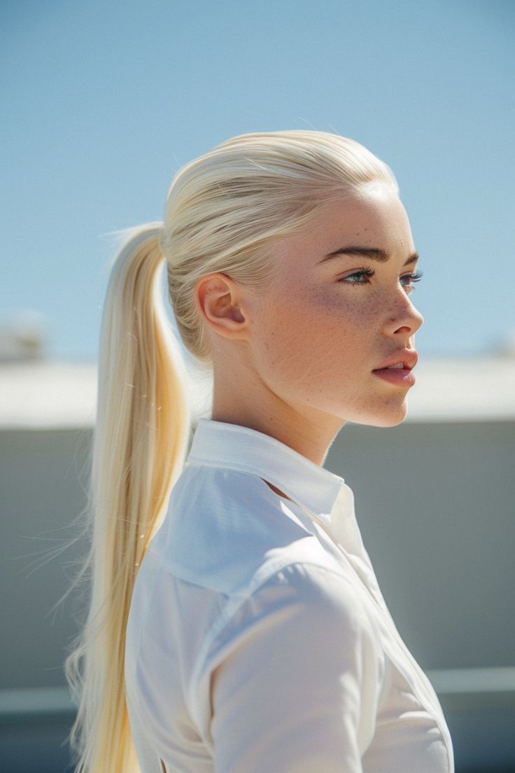 Platinum Blonde Hair Outfits, Full Bleach Blonde Hair, Hair Color Inspo Blonde, Natural Light Blonde Hair, Nordic Blonde Hair, Blonde To Black Hair, Angel Blonde Hair, Blonde Bombshell Hair, Blonde Business Woman