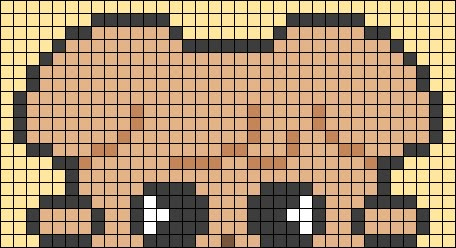 an image of a bear made out of pixellated squares with the shape of a face