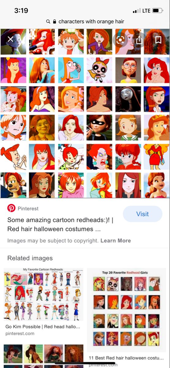 an iphone screen with many different pictures on it and the caption reads, some amazing cartoon redheads