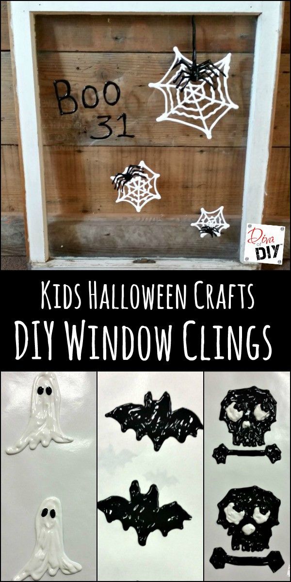 kids'halloween crafts and diy window clings