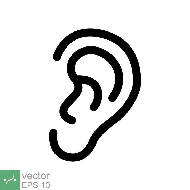 an ear icon on a white background