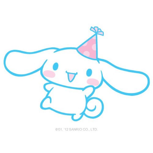 a cartoon bunny with a party hat on