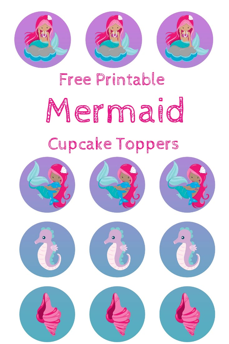 free printable mermaid cupcake toppers for kids to make with the little mermaid