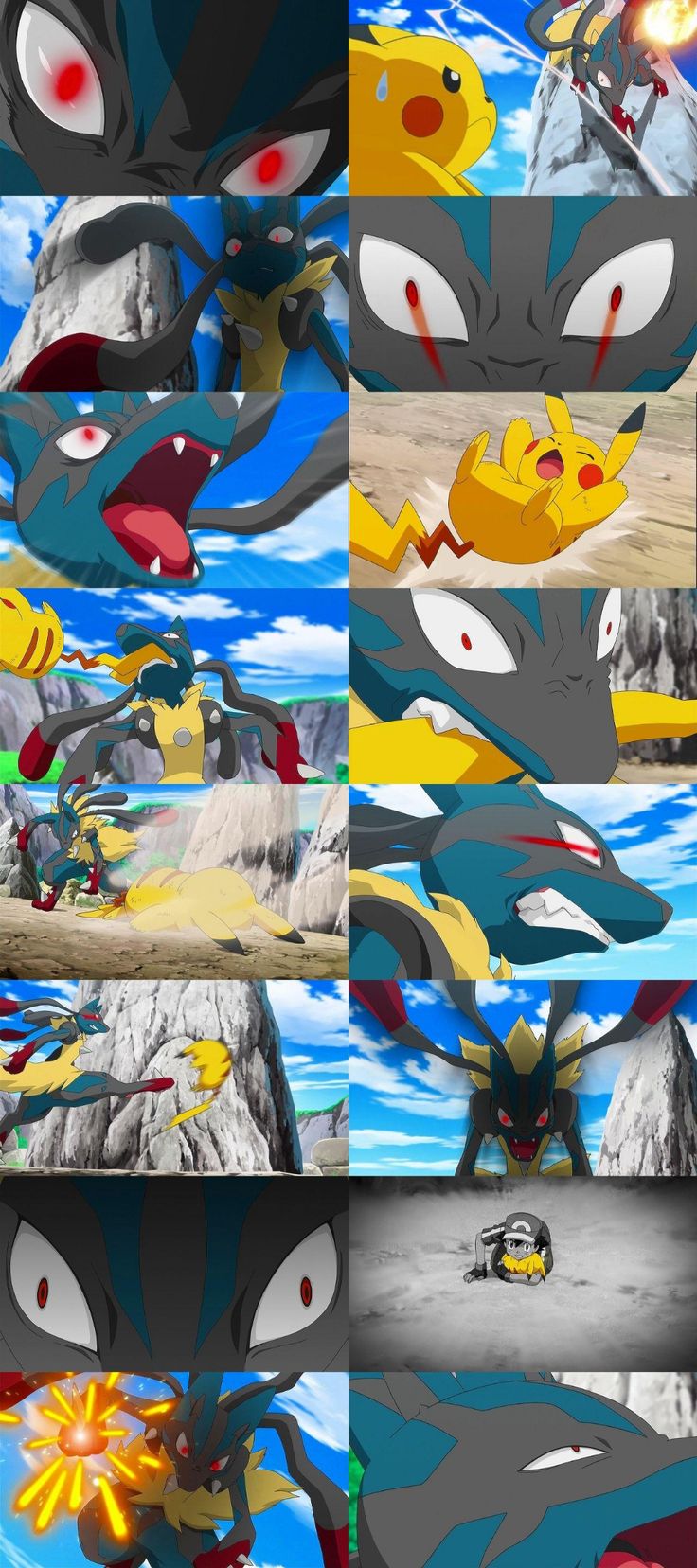 several different images of pokemon characters in various poses