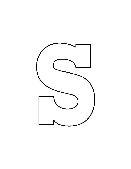 the letter s is shown in black and white