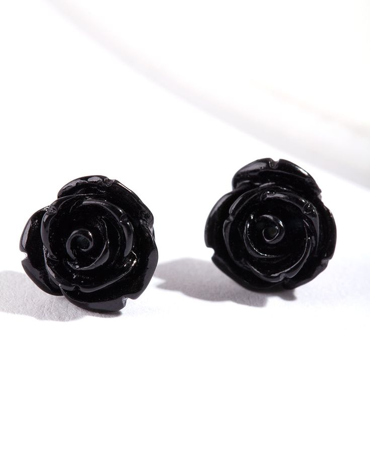 Description
Decorate your ears with our black rose stud  earrings.

Size: 10mm (L) x 10mm (W)
Weight: 1g (one earring) Kids Studs, Open Heart Earrings, Nose Piercings, Fashion Jewellery Online, Rose Stud Earrings, One Earring, Statement Fashion, Silver Eye, Bold Earrings